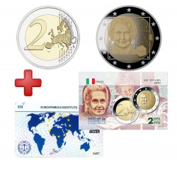 2 euros Italie 2020 Montessori + carte commémorative