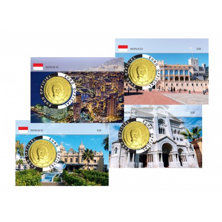 Monaco 2020 Albert de Monaco Coincard dorée - Lot de 4 coincards