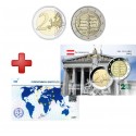 2 euros Autriche 2005 Traité d'Etat + carte commémorative