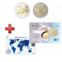 2 euros Finlande 2005 Nations Unies + carte commémorative