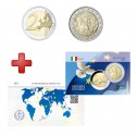 2 euros Italie 2005 Constitution + carte commémorative