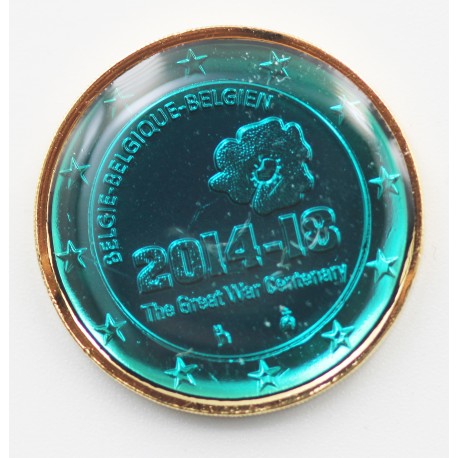 Belgique 2014 - dorée OR fin 24 carats saphir précieuse