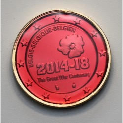 Belgique 2014 - dorée OR fin 24 carats rubis précieuse