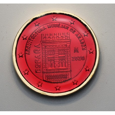 Espagne 2020 - dorée OR fin 24 carats Rubis précieuse