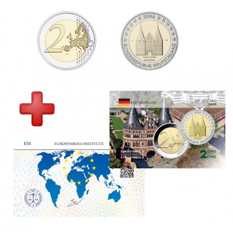 2 euros Allemagne 2006 schleswing + carte commémorative