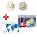 2 euros Italie 2006 Jeux Olympiques + carte commémorative