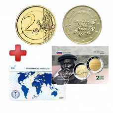 2 euros Slovénie 2020 Adam dorées à l'or fin 24 carats + carte commémorative