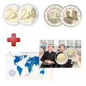 Luxembourg 2021 - 2 euros commémorative Grand Duc Jean 2 versions + carte commémorative