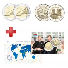 Luxembourg 2021 - 2 euros commémorative Grand Duc Jean 2 versions + carte commémorative