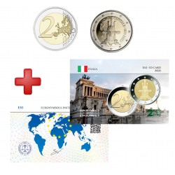 2 euros Italie 2021 Rome + carte commémorative