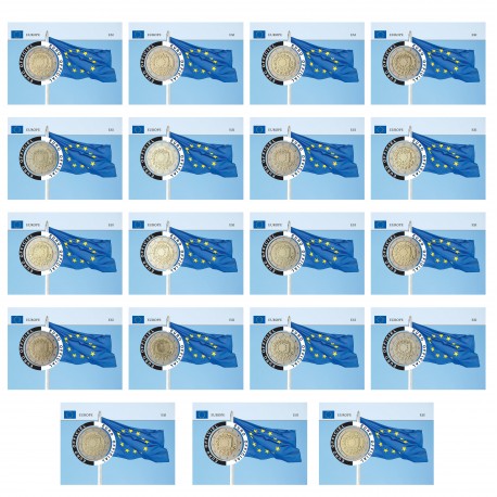 Série complète Drapeau - 19 coincards 2 euros