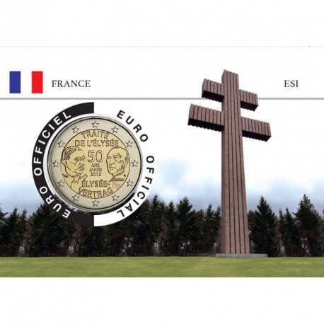 France 2013 Traité de l'Elysé - Lot de 4 coincards Charles de Gaulle