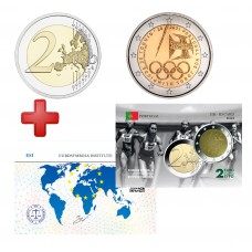 2 euros Portugal 2021 JO + carte commémorative