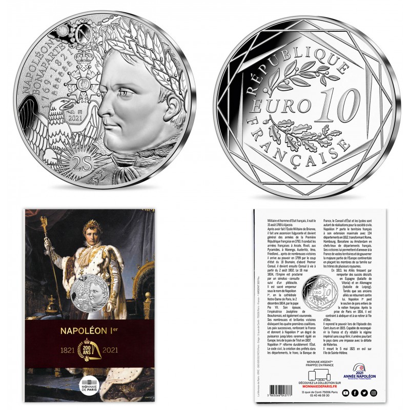 10 Euros Argent Napoleon 1821 2021