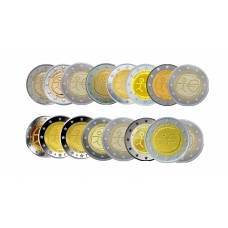 Série complète 16 pièces de 2 euros commémoratives 2009 des 10 ans de la zone euro