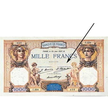 1000 Francs - Ceres et Mercure caissier principal - Qualité courante