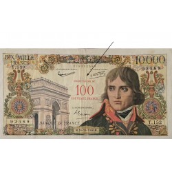 100 NF sur 10000 Francs - Bonaparte - surcharge - 1958-1959 - Qualité courante