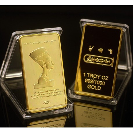 Cléopatre - Lingot doré or 24 carats