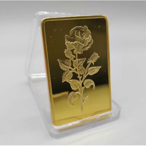 La rose - Lingot doré or 24 carats