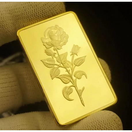 La rose - Lingot doré or 24 carats