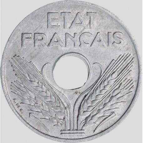 Vingt centimes Etat Français (lettre)
