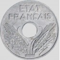 Vingt centimes Etat Français (lettre)