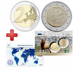 2 euros  Estonie 2021 Finno + carte commémorative