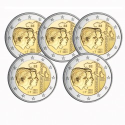 Lot de 5 pièces Belgique 2021 - 2 euro commémorative UEBL