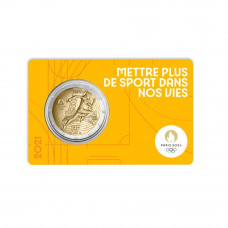 France 2021 - 2 euro commémorative -  coincard "Jaune" "PARIS 2024"