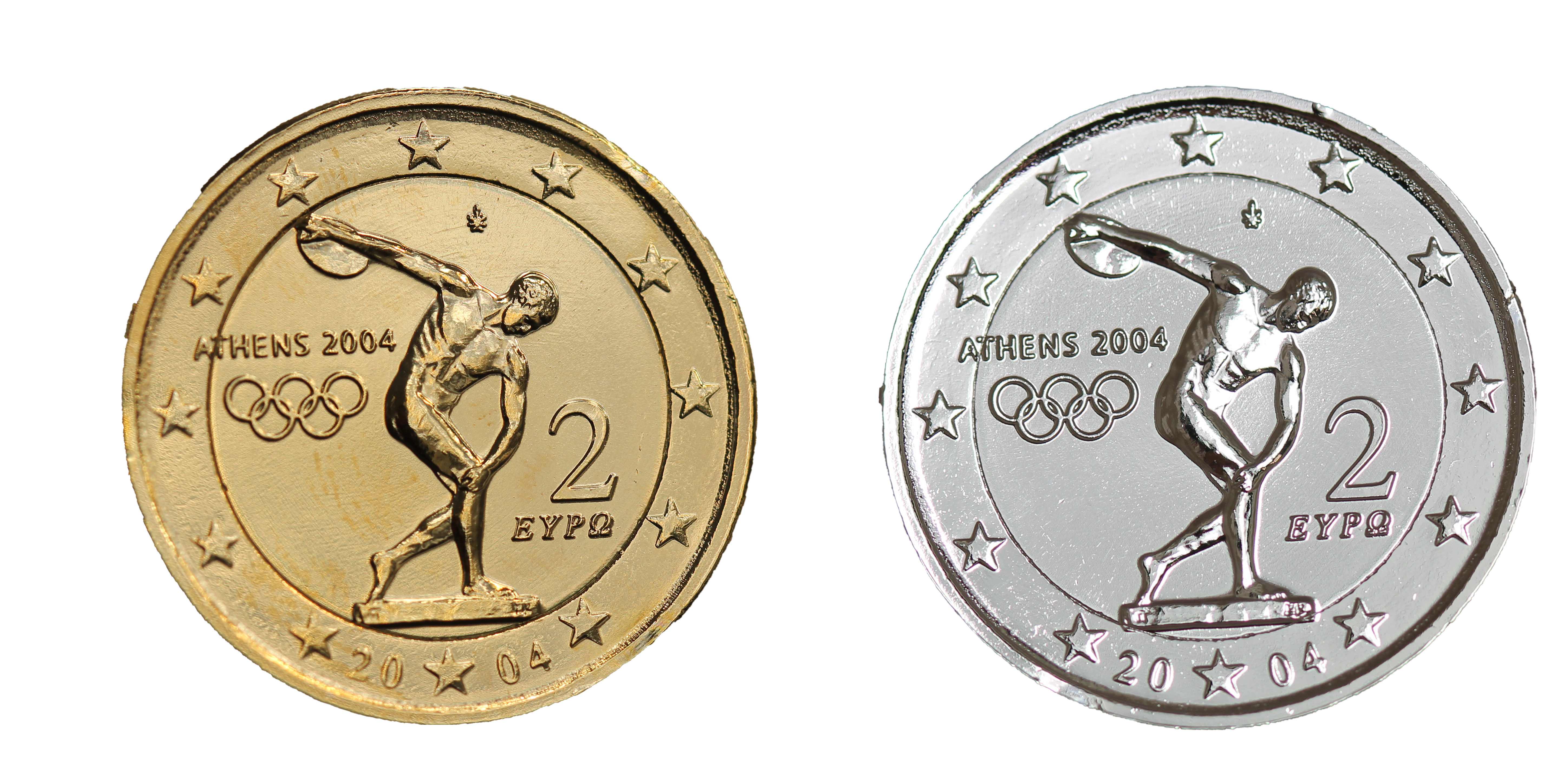 Piece De 2 Euros Jeux Olympiques 2004 Valeur Lot de 2 euros Grèce 2004