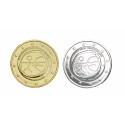 2 euros Allemagne 2009 10 ans de l'Euro dorée+argentée 2 euros Allemagne 2009 10 ans de l'Euro dorée+argentée
