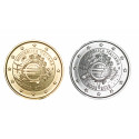 2 euros Italie 2012 10 ans dorée+argentée