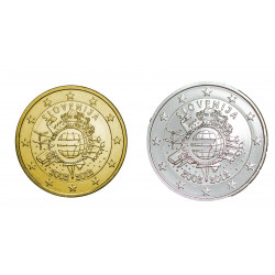 2 euros Slovénie 2012 10 ans dorée+argentée
