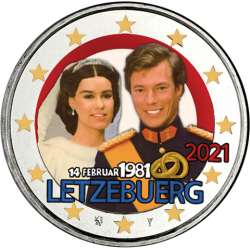 Luxembourg 2021 mariage - 2 euro commémorative en couleur