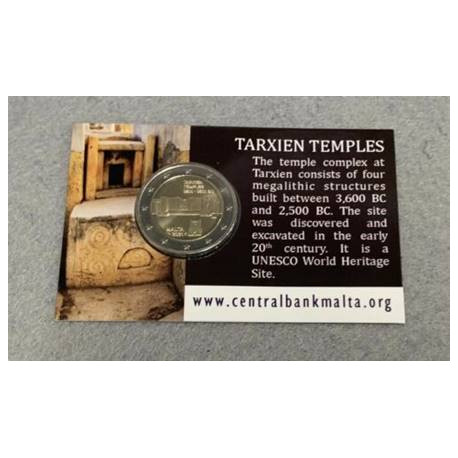 Malte 2021 -Coincard 2 euro commémorative Temple Tarxien