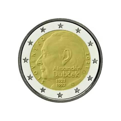 Alexander Dubček 2 euro commémorative Slovaquie 2021 