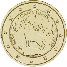 Estonie 2021 Le loup - 2 euro dorée à l'or fin 24 carats