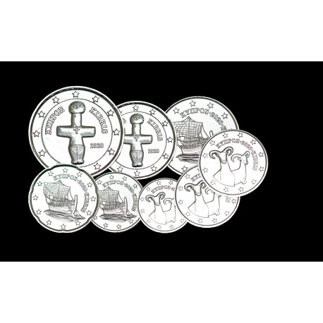 Série euros complète Chypre - Argentée