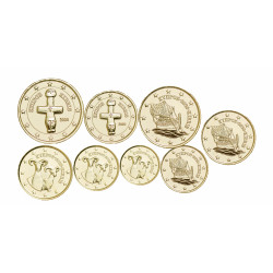 Série euros complète Chypre - dorée OR
