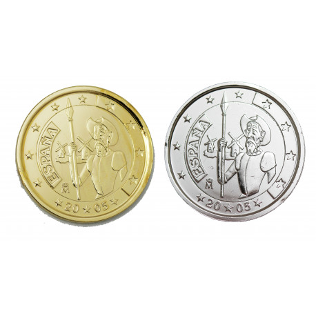 2 euros Espagne 2005 Don Quichotte dorée+argentée