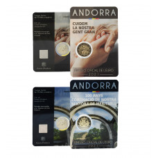 Andorre 2021 - Série complète : 2 x  2 euro commémorative "Ainés"+"Nd Dame"