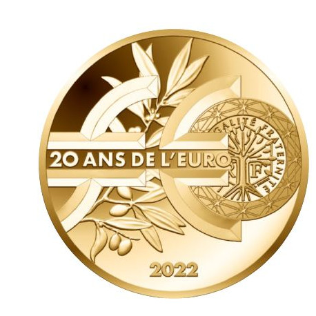 Les 20 ans de l'Euro - Semeuse - Monnaie de 5 Euro 1/2g - Or BE