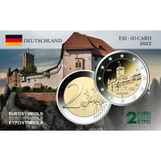 Allemagne 2022 - carte commémorative Thüringen - CHÂTEAU DE LA WARTBOURG