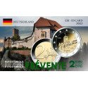 2 euros Allemagne 2022 + carte commémorative Thüringen - CHÂTEAU DE LA WARTBOURG