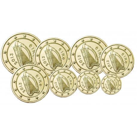 Série euros complète Irlande - dorée OR
