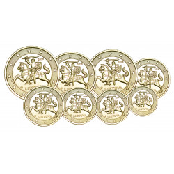 Série euros complète Lituanie - dorée OR