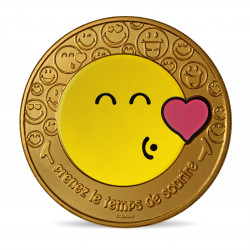FRANCE 2022- Mini médaille colorisé 5 - Jeunesse les 50 ans de Smiley