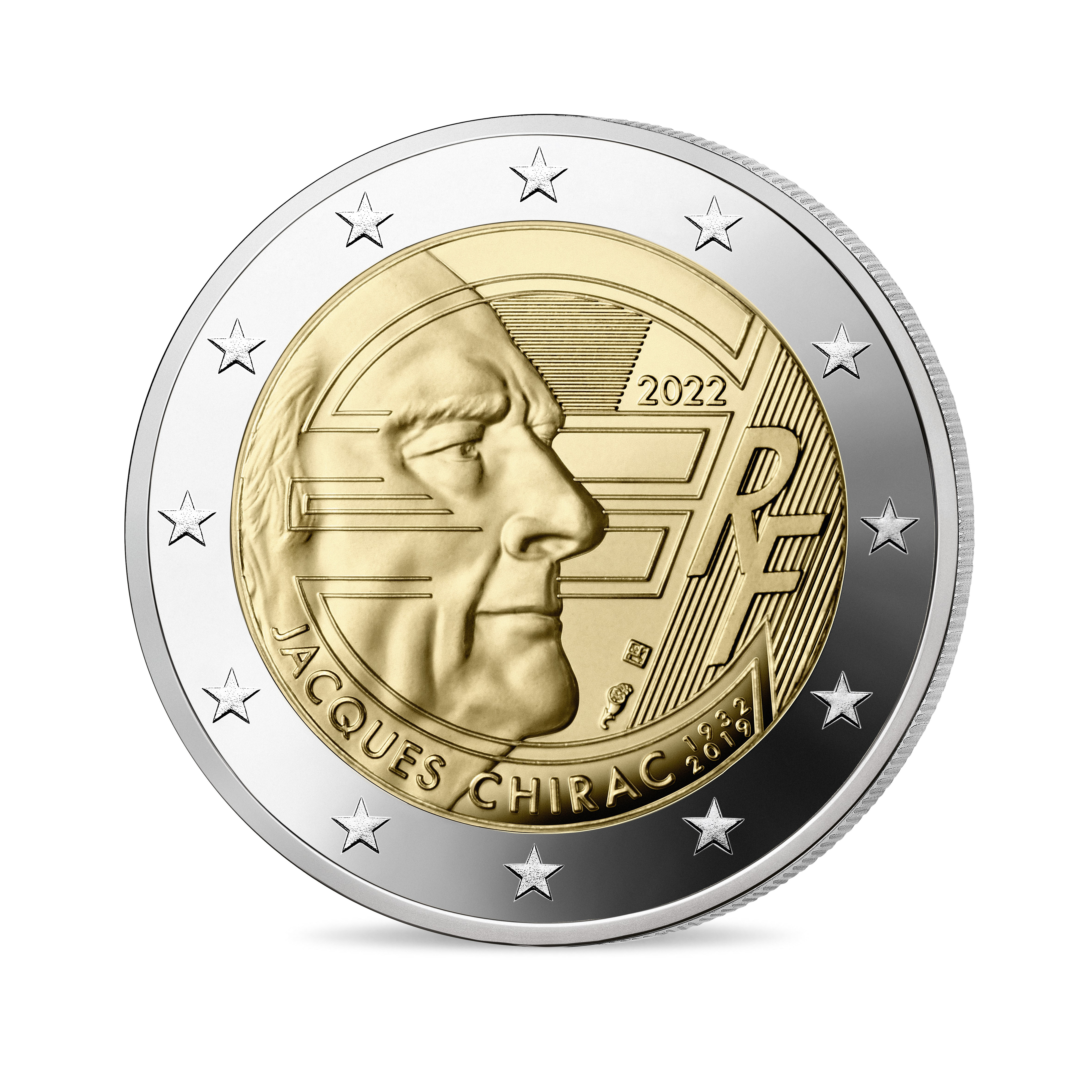 Valeur Piece 2 Euros Republique Francaise 2002 France 2022 - 2 euros commémorative courante JACQUES CHIRAC