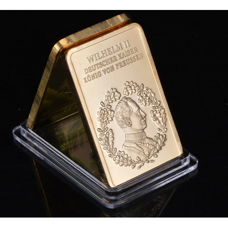 Wilhelm II - Lingot doré or fin 24 carats