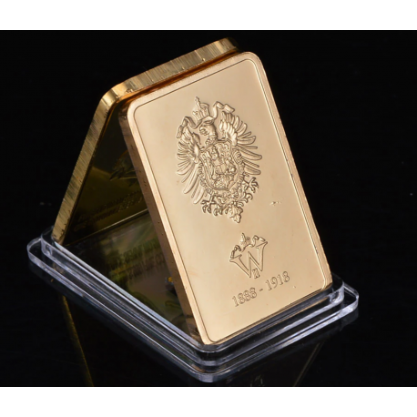 Wilhelm II - Lingot doré or fin 24 carats